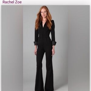 Rachel Zoe Black Tuxedo Jumpsuit Size 8